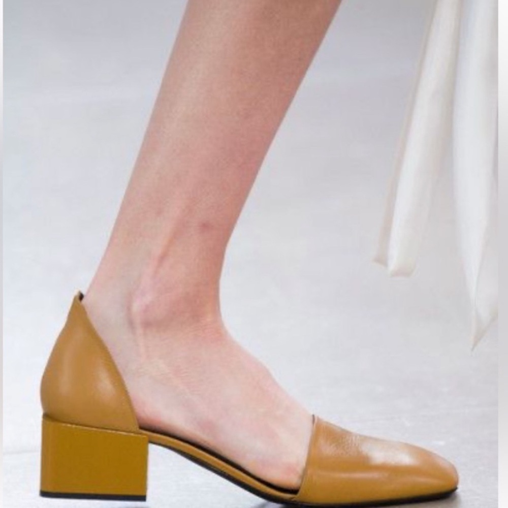 Jil Sander Mustard Chunky D’Orsay Heel Made in Italy Size 40
